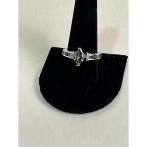 Rainbow fire Mystic topaz 925 marked cocktail ring sz 10